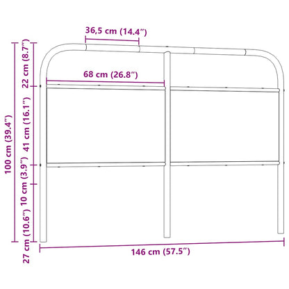 vidaXL Replace Headboard Smoked Oak 140 cm Steel and Engineered Wood