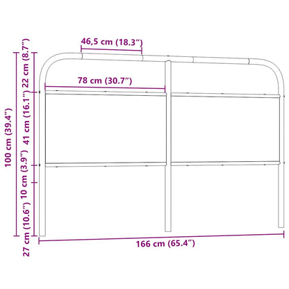 vidaXL Replace Headboard Smoked Oak 160 cm Steel and Engineered Wood