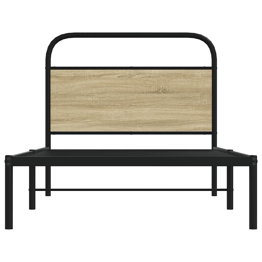 vidaXL Bed Frame Without Mattress 100x190 cm Sonoma Oak Engineered Wood