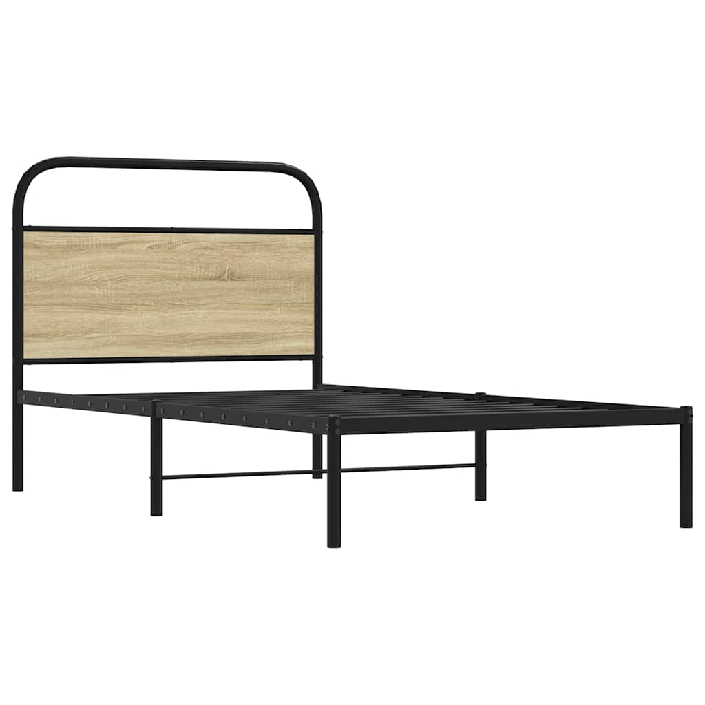 vidaXL Bed Frame Without Mattress 100x190 cm Sonoma Oak Engineered Wood