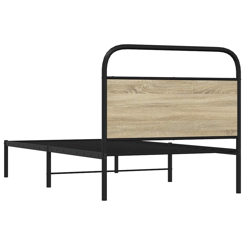 vidaXL Bed Frame Without Mattress 100x190 cm Sonoma Oak Engineered Wood