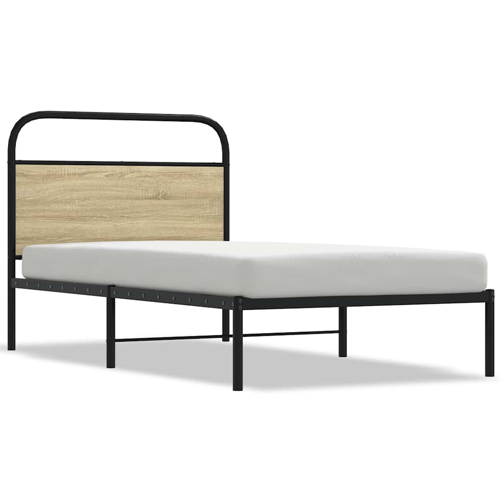 vidaXL Bed Frame Without Mattress 107x203 cm Sonoma Oak Engineered Wood