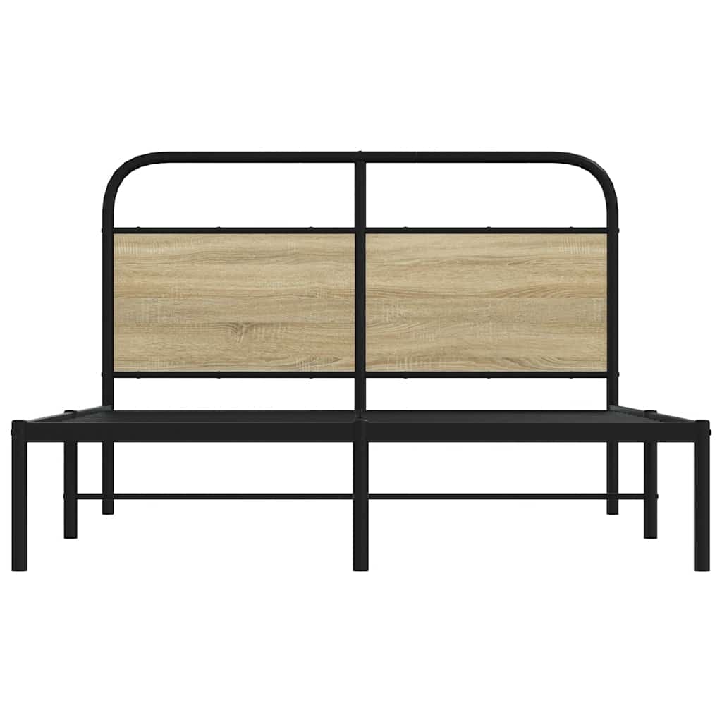 vidaXL Bed Frame Without Mattress 120x190 cm Small Double Sonoma Oak Engineered Wood