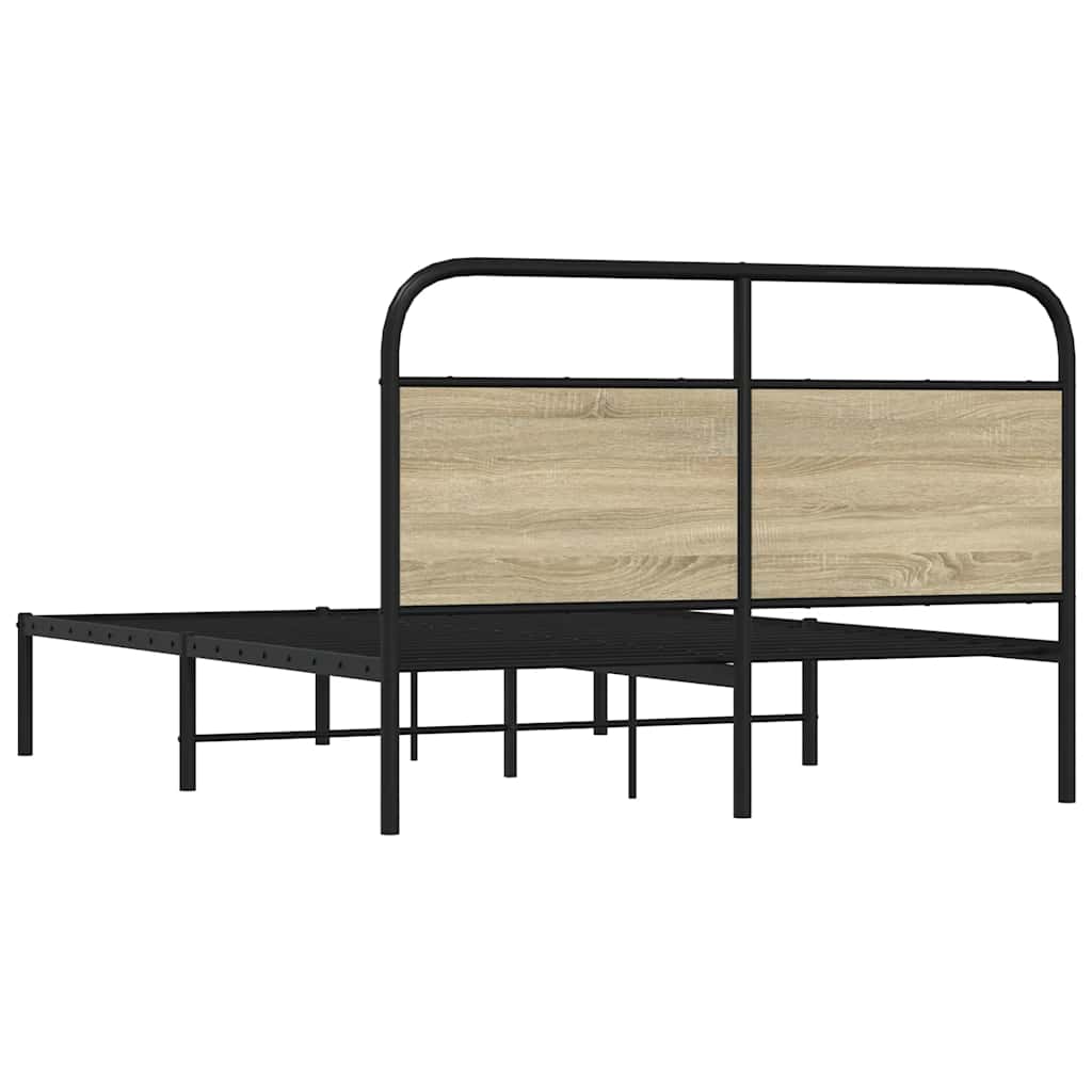 vidaXL Bed Frame Without Mattress 120x190 cm Small Double Sonoma Oak Engineered Wood