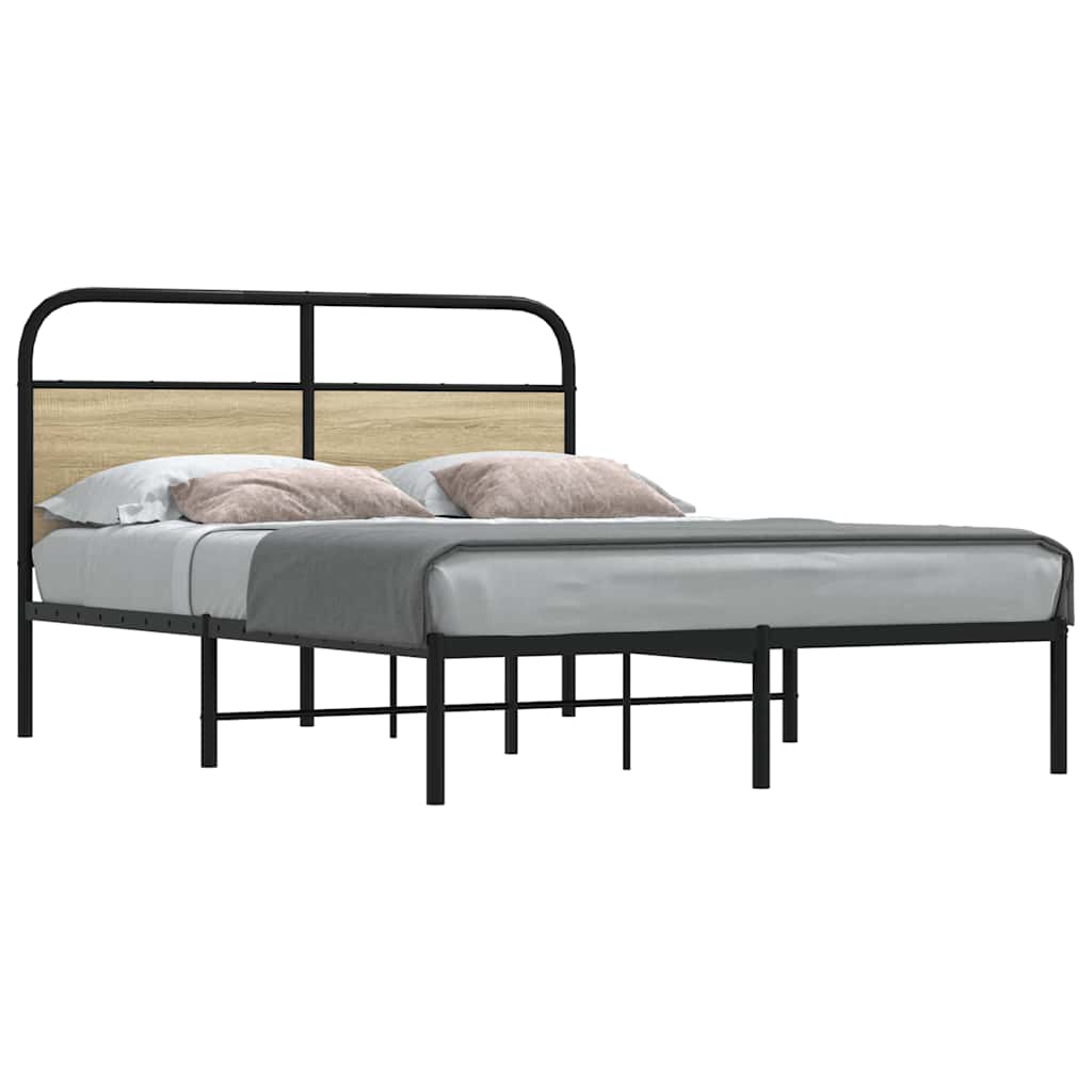 vidaXL Bed Frame Without Mattress 120x190 cm Small Double Sonoma Oak Engineered Wood