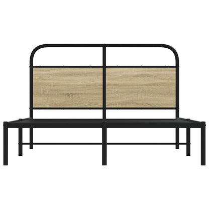 vidaXL Bed Frame Without Mattress 135x190 cm Double Sonoma Oak Engineered Wood