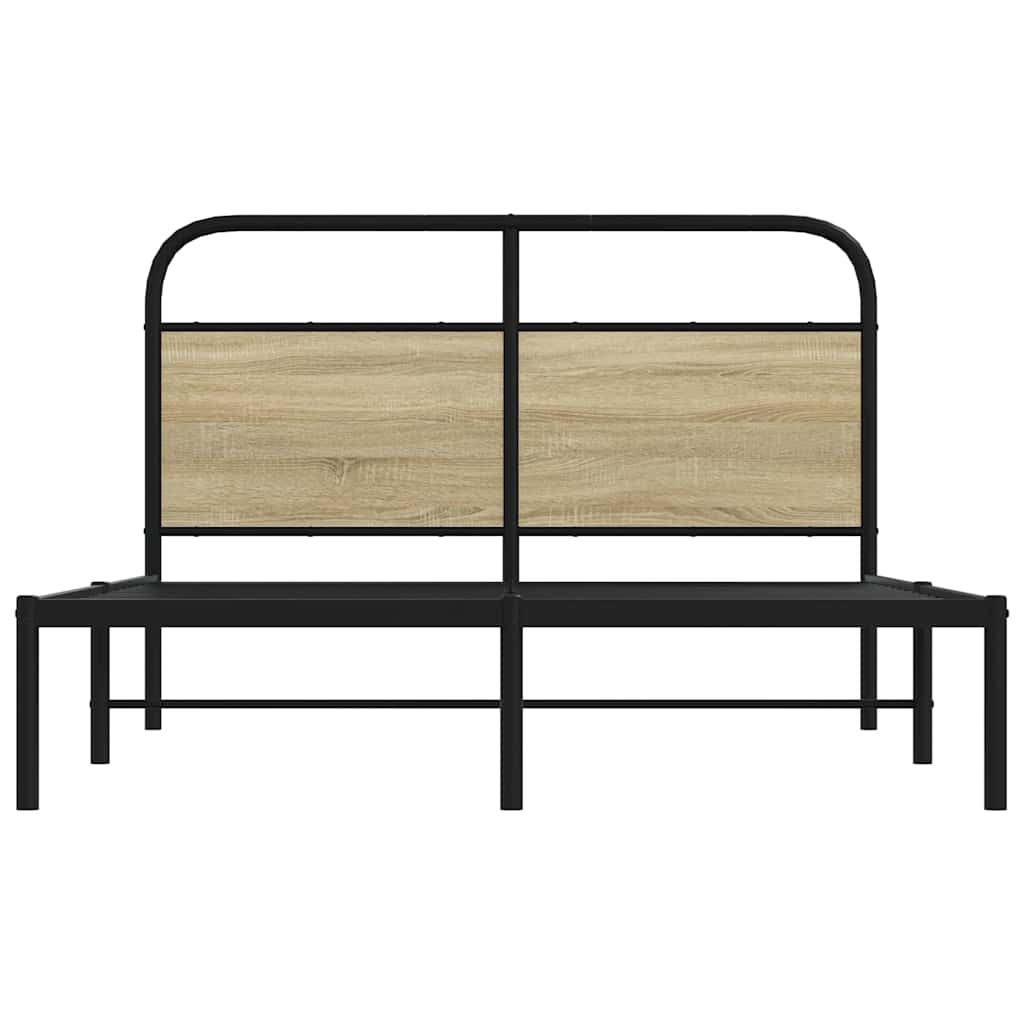 vidaXL Bed Frame Without Mattress 140x190 cm Sonoma Oak Engineered Wood
