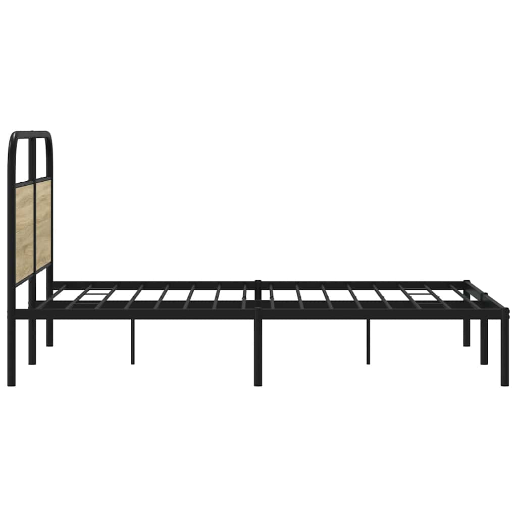 vidaXL Bed Frame Without Mattress 140x190 cm Sonoma Oak Engineered Wood