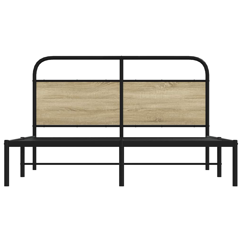 vidaXL Bed Frame Without Mattress 150x200 cm King Size Sonoma Oak Engineered Wood