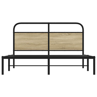 vidaXL Bed Frame Without Mattress 150x200 cm King Size Sonoma Oak Engineered Wood