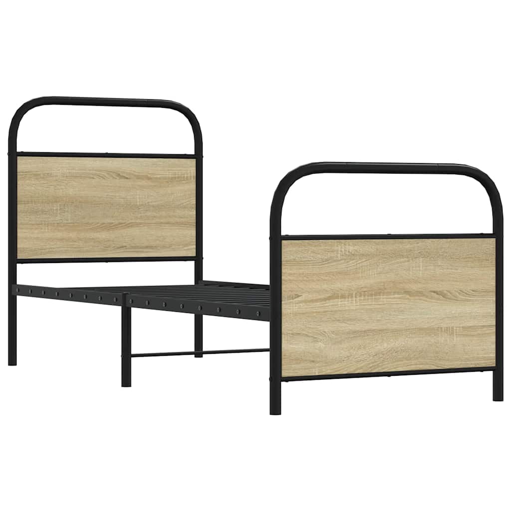 vidaXL Bed Frame Without Mattress 80x200 cm Sonoma Oak Engineered Wood