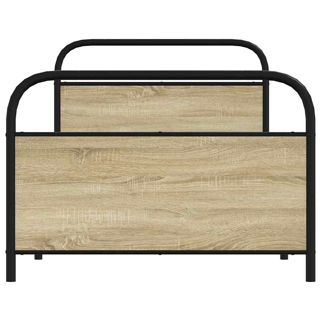 vidaXL Bed Frame Without Mattress 107x203 cm Sonoma Oak Engineered Wood