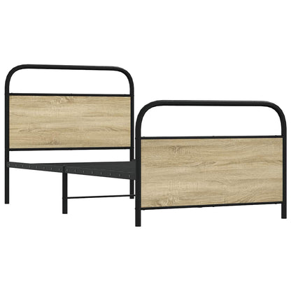 vidaXL Bed Frame Without Mattress 107x203 cm Sonoma Oak Engineered Wood