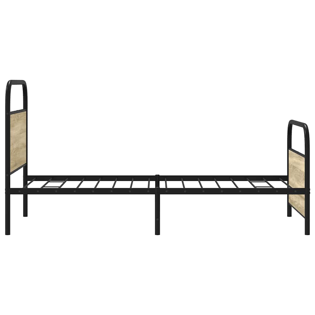 vidaXL Bed Frame Without Mattress 107x203 cm Sonoma Oak Engineered Wood