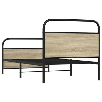 vidaXL Bed Frame Without Mattress 107x203 cm Sonoma Oak Engineered Wood