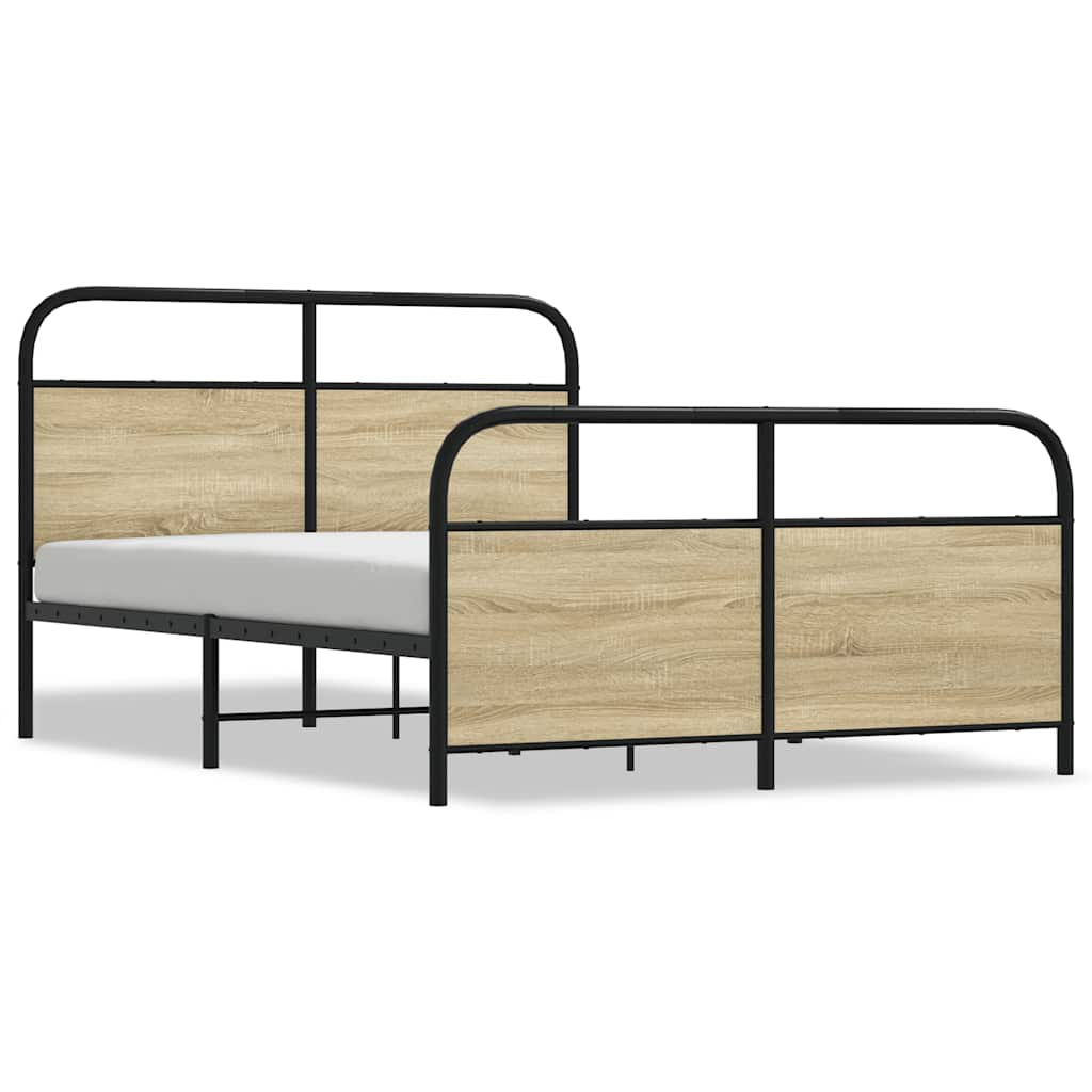vidaXL Bed Frame Without Mattress 120x200 cm Sonoma Oak Engineered Wood