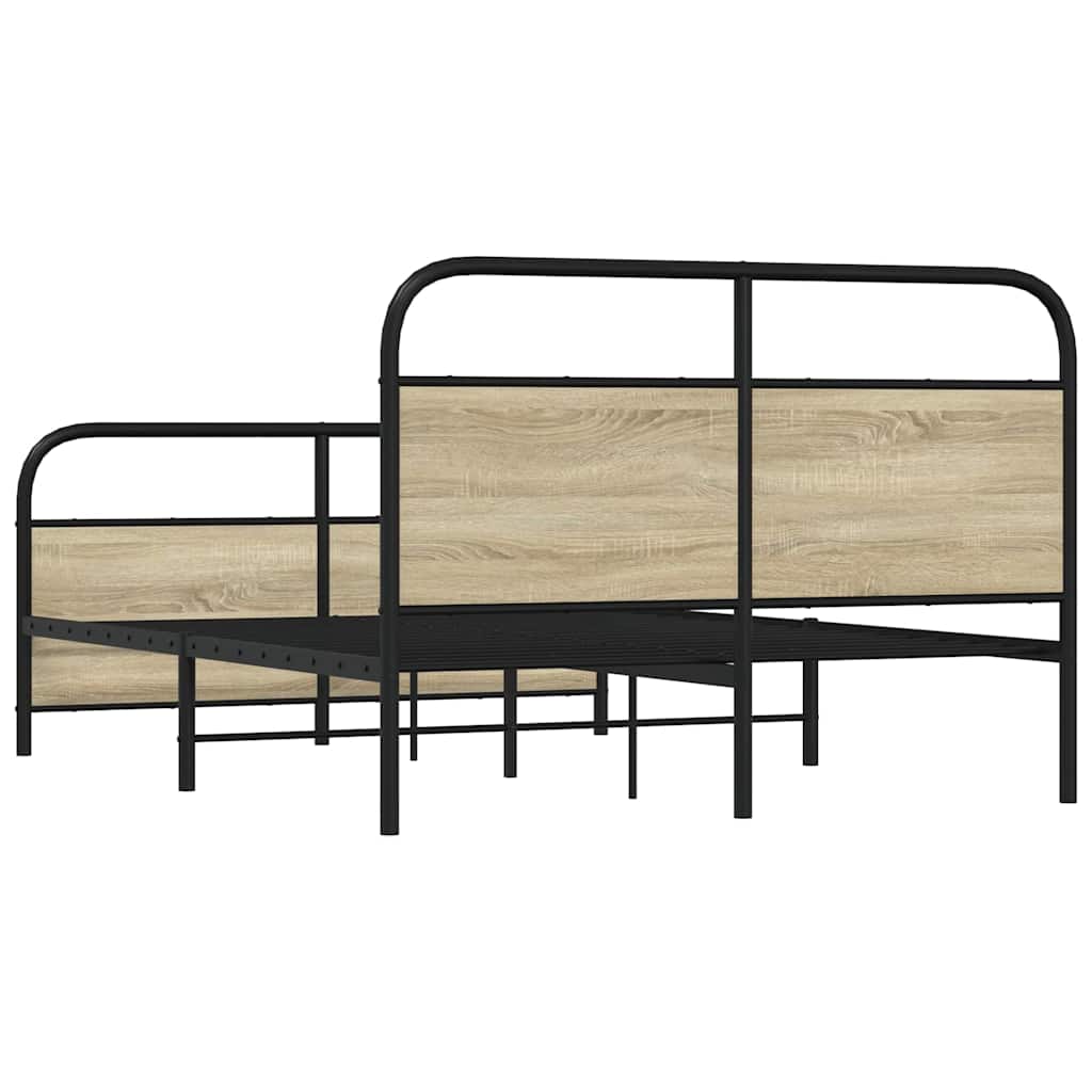 vidaXL Bed Frame Without Mattress 120x200 cm Sonoma Oak Engineered Wood