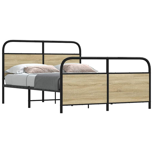 vidaXL Bed Frame Without Mattress 120x200 cm Sonoma Oak Engineered Wood