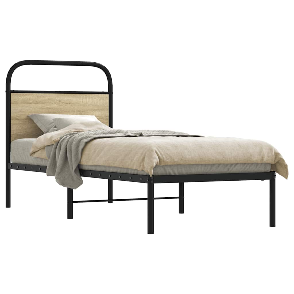vidaXL Replace Headboard Sonoma Oak 75 cm Steel and Engineered Wood