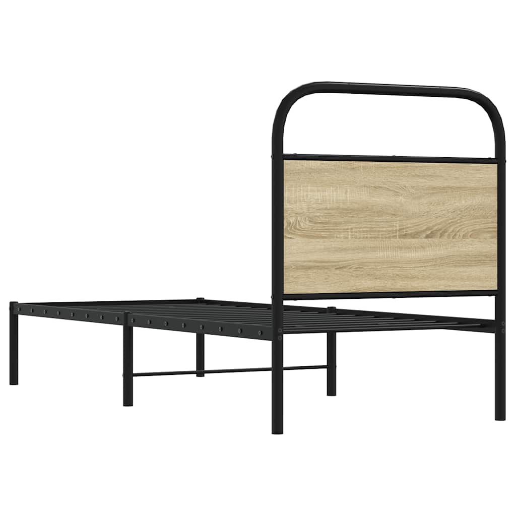 vidaXL Replace Headboard Sonoma Oak 75 cm Steel and Engineered Wood