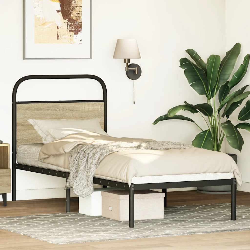 vidaXL Replace Headboard Sonoma Oak 75 cm Steel and Engineered Wood