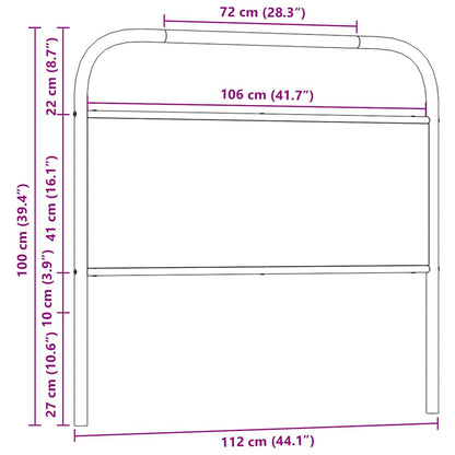 vidaXL Replace Headboard Sonoma Oak 107 cm Steel and Engineered Wood