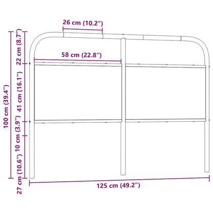 vidaXL Replace Headboard Sonoma Oak 120 cm Steel and Engineered Wood