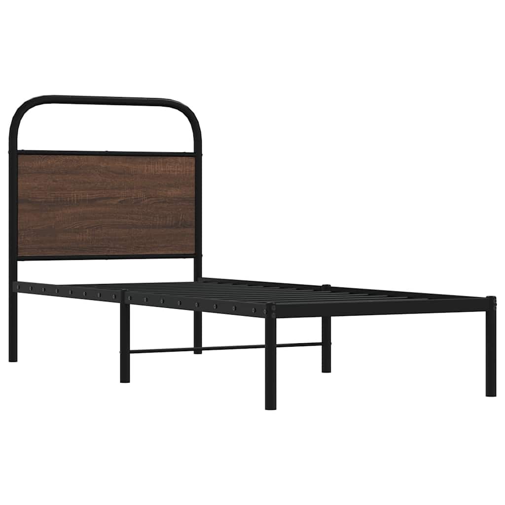 vidaXL Bed Frame Without Mattress 80x200 cm Brown Oak Engineered Wood