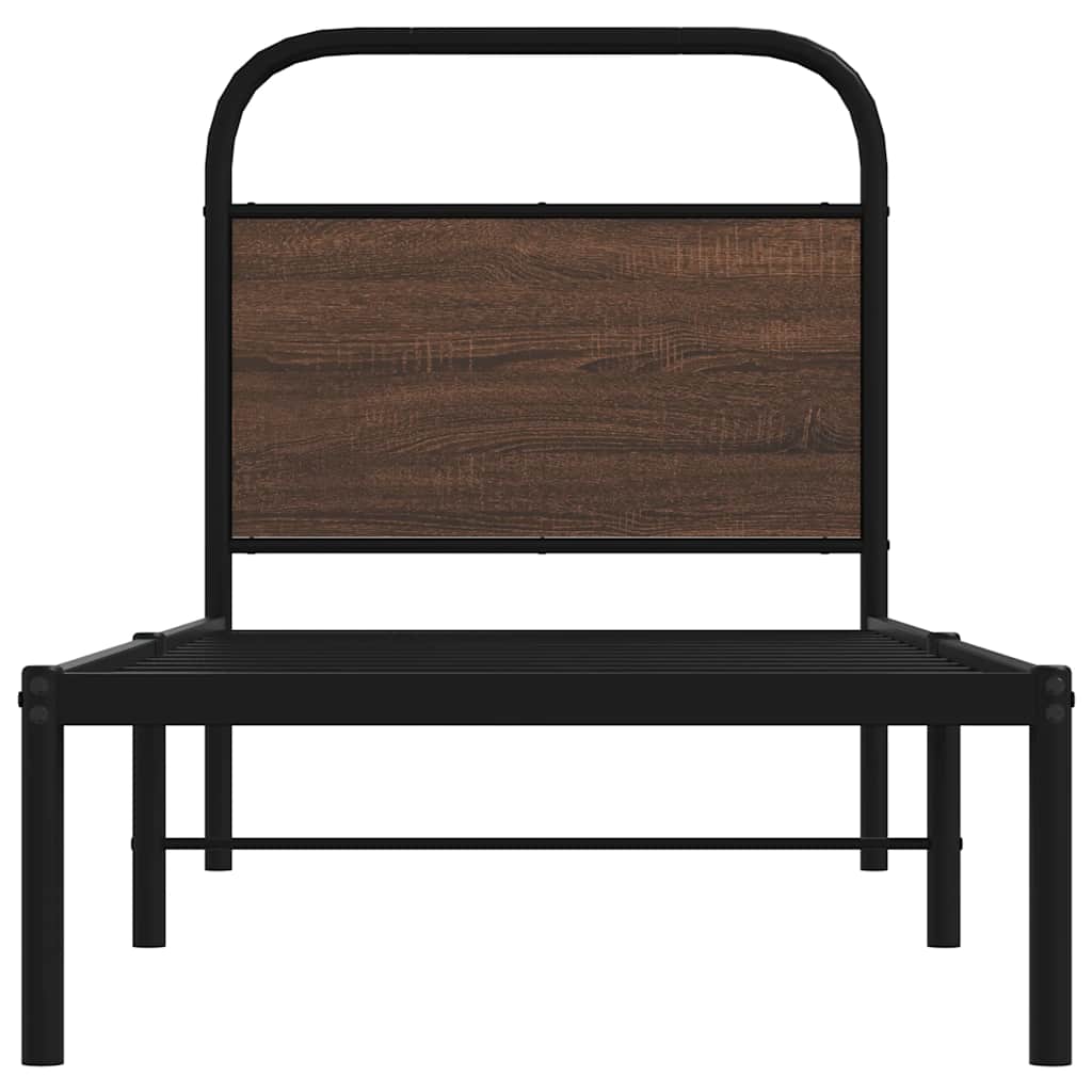 vidaXL Bed Frame Without Mattress 80x200 cm Brown Oak Engineered Wood
