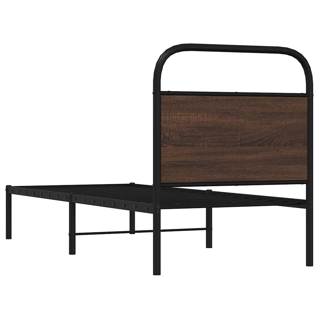 vidaXL Bed Frame Without Mattress 80x200 cm Brown Oak Engineered Wood