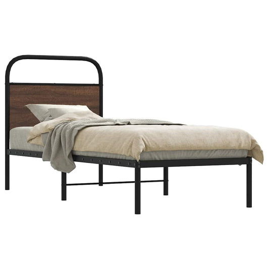 vidaXL Bed Frame Without Mattress 80x200 cm Brown Oak Engineered Wood