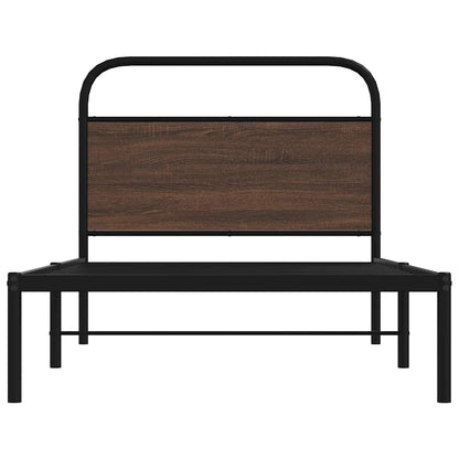 vidaXL Bed Frame Without Mattress 100x190 cm Brown Oak Engineered Wood
