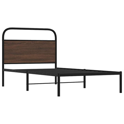 vidaXL Bed Frame Without Mattress 100x200 cm Brown Oak Engineered Wood
