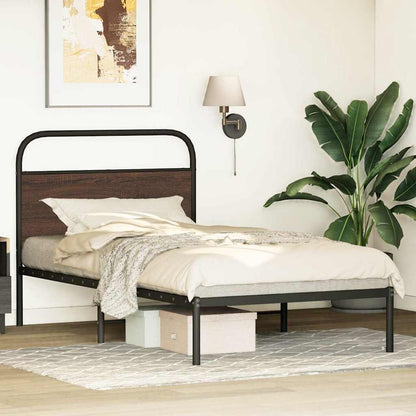 vidaXL Bed Frame Without Mattress 100x200 cm Brown Oak Engineered Wood