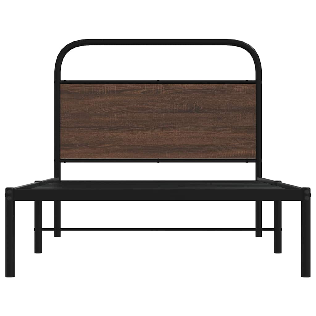 vidaXL Bed Frame Without Mattress 100x200 cm Brown Oak Engineered Wood