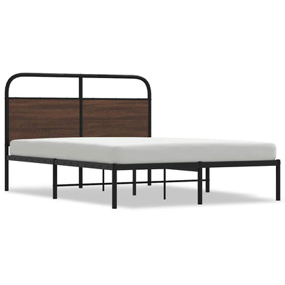 vidaXL Bed Frame Without Mattress 120x190 cm Small Double Brown Oak Engineered Wood