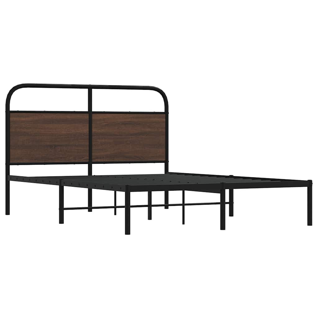 vidaXL Bed Frame Without Mattress 120x190 cm Small Double Brown Oak Engineered Wood