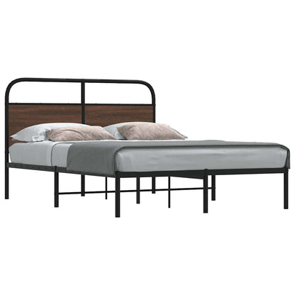vidaXL Bed Frame Without Mattress 120x190 cm Small Double Brown Oak Engineered Wood