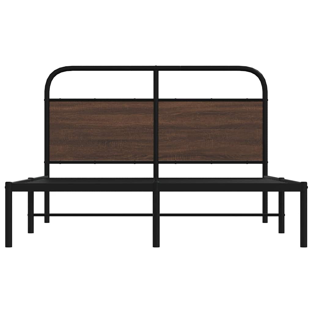 vidaXL Bed Frame Without Mattress 140x190 cm Brown Oak Engineered Wood