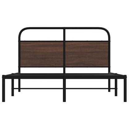 vidaXL Bed Frame Without Mattress 140x190 cm Brown Oak Engineered Wood