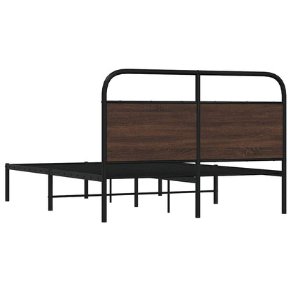 vidaXL Bed Frame Without Mattress 140x190 cm Brown Oak Engineered Wood