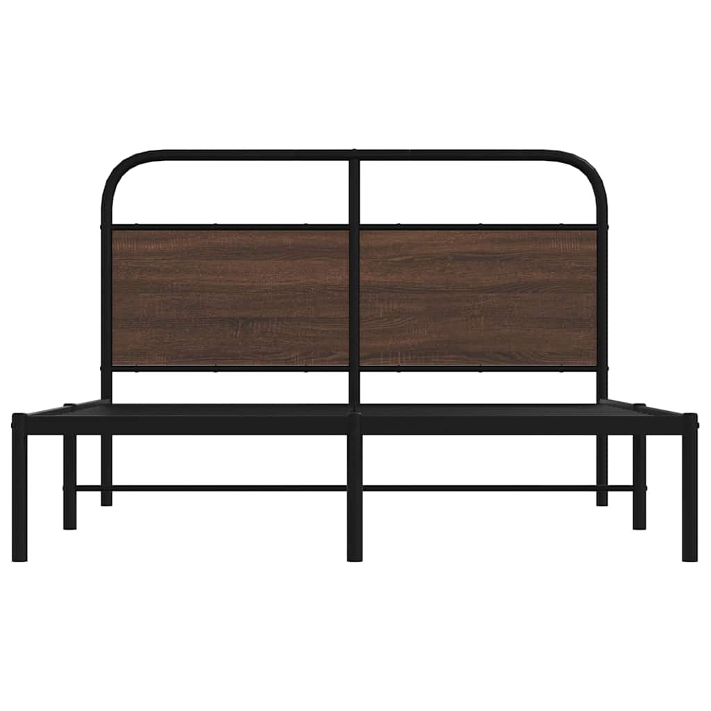 vidaXL Bed Frame Without Mattress 140x200 cm Brown Oak Engineered Wood