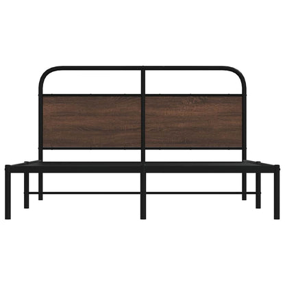 vidaXL Bed Frame Without Mattress 150x200 cm King Size Brown Oak Engineered Wood