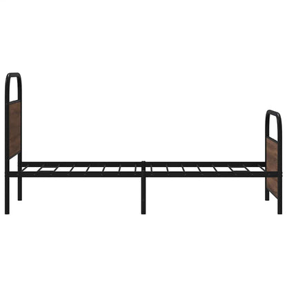 vidaXL Bed Frame Without Mattress 75x190 cm Small Single Brown Oak Engineered Wood