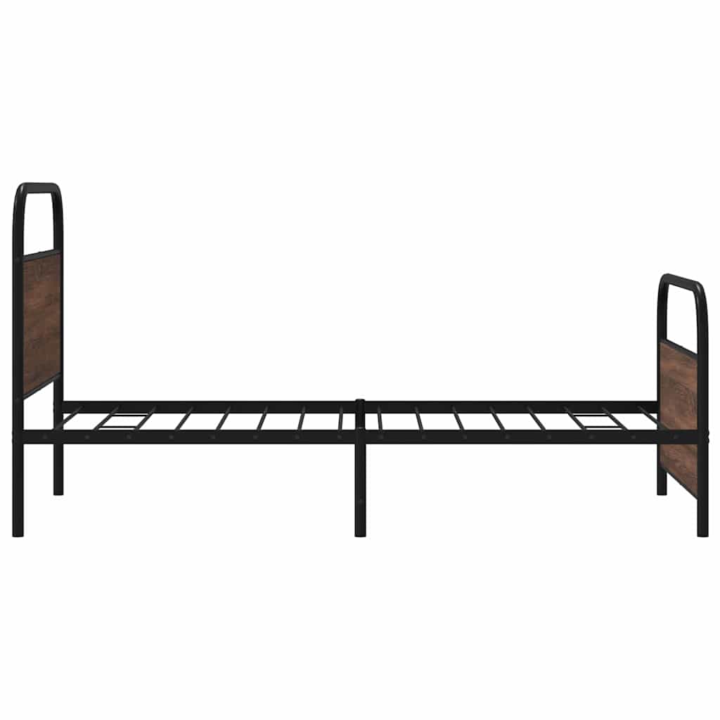 vidaXL Bed Frame Without Mattress 90x190 cm Single Brown Oak Engineered Wood