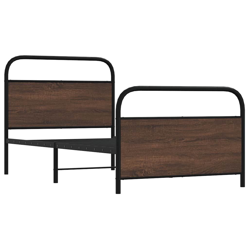 vidaXL Bed Frame Without Mattress 90x200 cm Brown Oak Engineered Wood