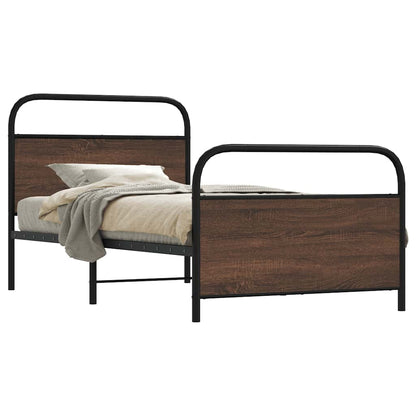 vidaXL Bed Frame Without Mattress 90x200 cm Brown Oak Engineered Wood