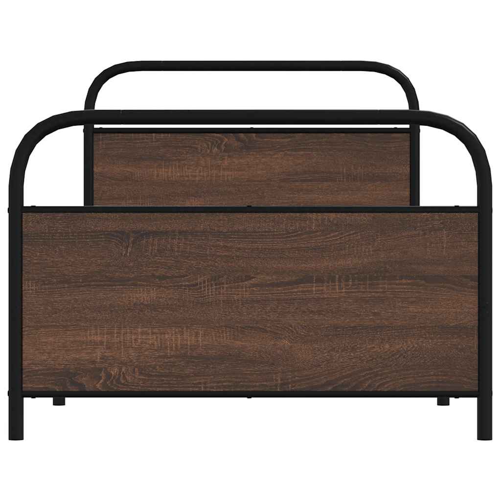 vidaXL Bed Frame Without Mattress 100x190 cm Brown Oak Engineered Wood