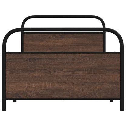 vidaXL Bed Frame Without Mattress 100x190 cm Brown Oak Engineered Wood