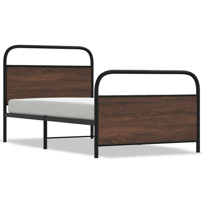 vidaXL Bed Frame Without Mattress 100x200 cm Brown Oak Engineered Wood